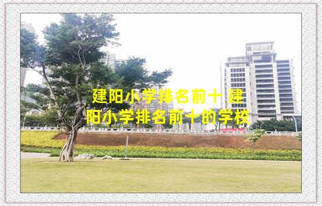 建阳小学排名前十 建阳小学排名前十的学校